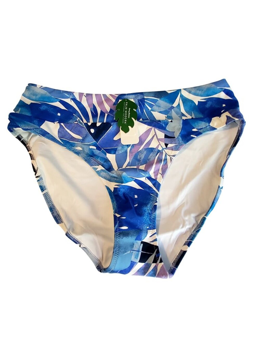 Tommy Bahama Palm Modern High-Waist Bikini Bottom Mare Navy L/6 Sustainably Made